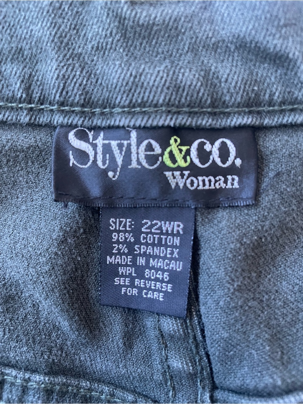 Women's Olive Green Jeans - Classic Straight Fit | Sz 22 - Picture 4 of 6